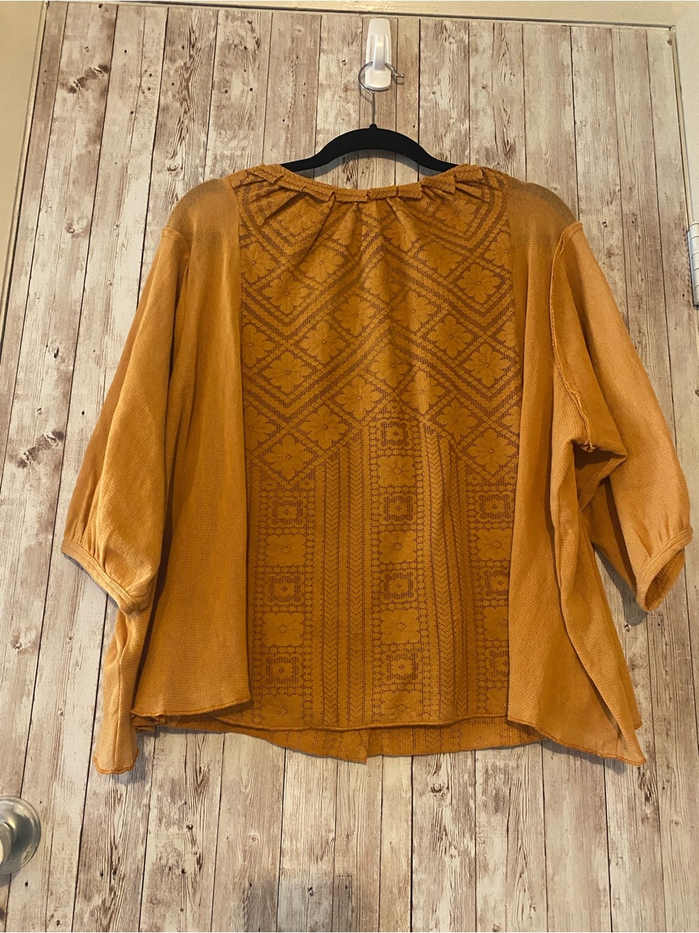 Free People Mae Top Boho Crochet Women's Top size large oversized cropped - Picture 5 of 5